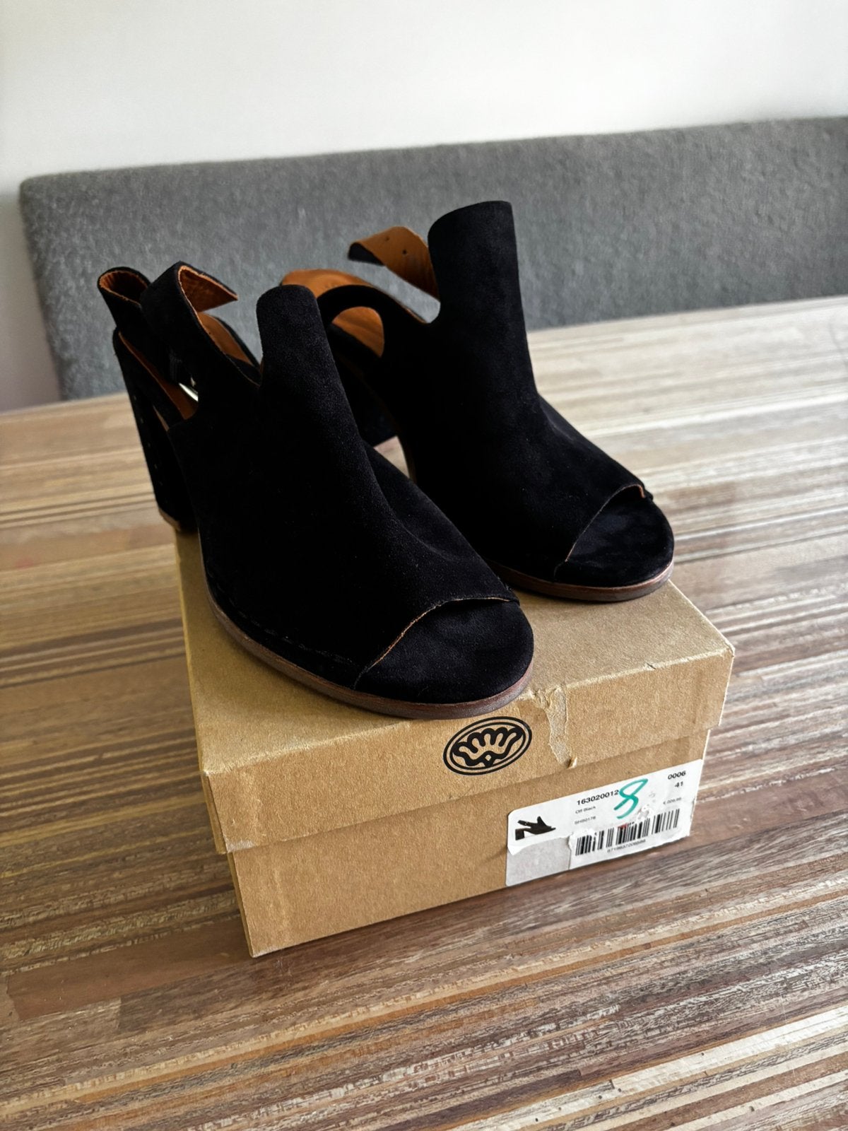 Nieuw! Shabbies Amsterdam suède sandalen maat 41, Zwart, Nieuw, Sandalen of Muiltjes, Ophalen of Verzenden