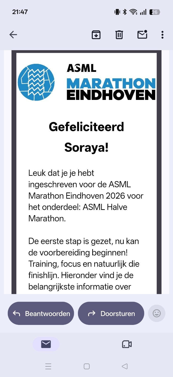 startbewijs halve marathon Eindhoven, Eén persoon, Overige soorten, Overige typen