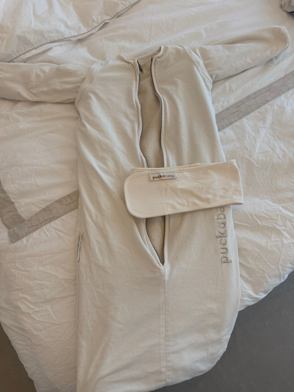 Puckababy slaapzak bag 4 seasons, Ophalen, Puckababy, Zo goed als nieuw, Beige