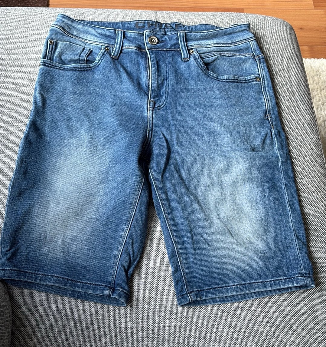Chief denim brand korte broek heren maat S, Ophalen of Verzenden, Zo goed als nieuw, Blauw, Overige jeansmaten
