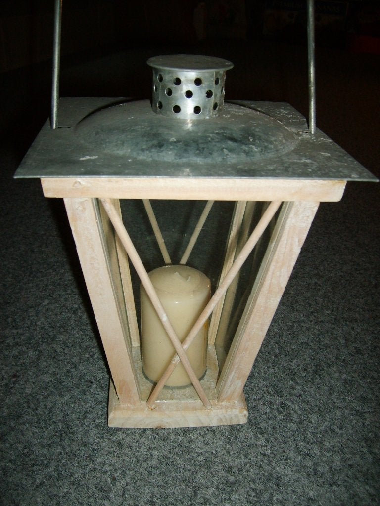 Twee 'petroleum' lampen met kaars., Ophalen of Verzenden