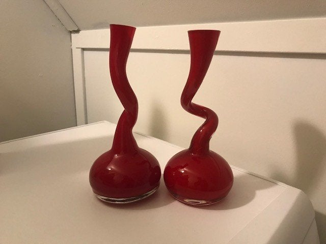Normann Copenhagen swing vaas 20 cm, Ophalen of Verzenden, Zo goed als nieuw, Rood, Glas