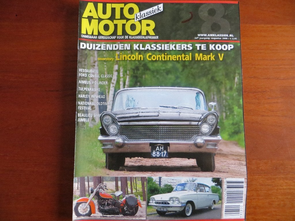 Auto Motor Klassiek 8 2008 Lincoln Cont., Ford Consul Class., Ophalen of Verzenden, Nieuw, Ford