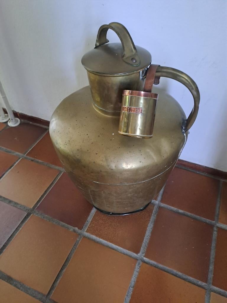 Antieke Koperen Melkbus met Maatbeker - Voor 1900, Antiek en Kunst, Antiek | Koper en Brons, Ophalen