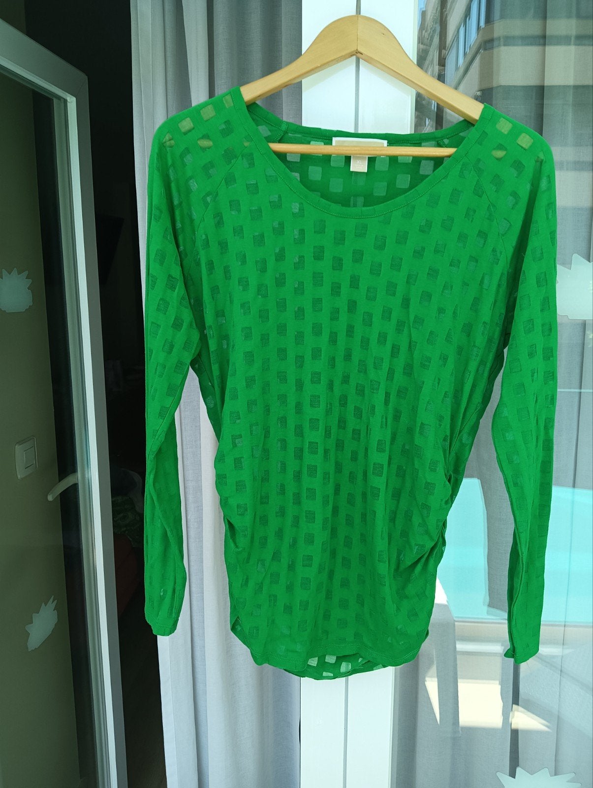 Michael Kors geruit groen shirt - Dames XL, Michael Kors, Maat 46/48 (XL) of groter, Ophalen of Verzenden, Zo goed als nieuw