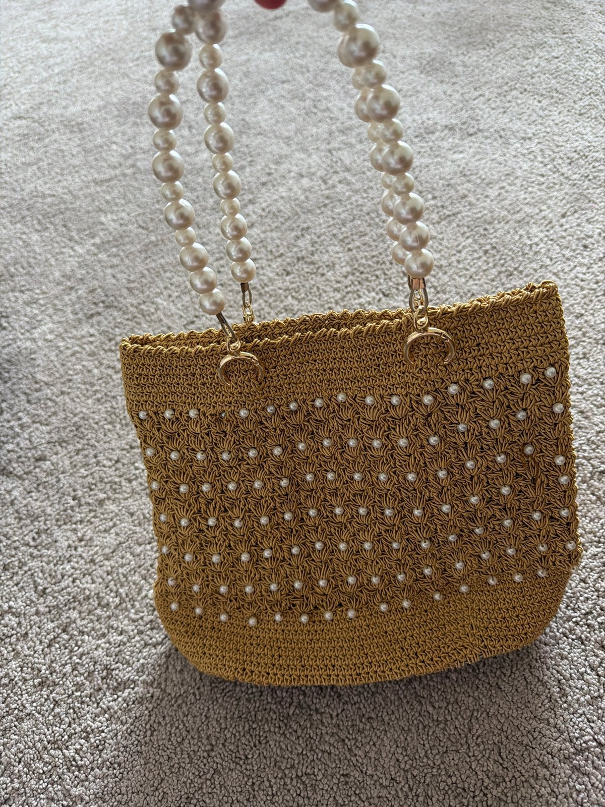 handtas met parels, Ophalen of Verzenden, Zo goed als nieuw, Overige kleuren, Handtas