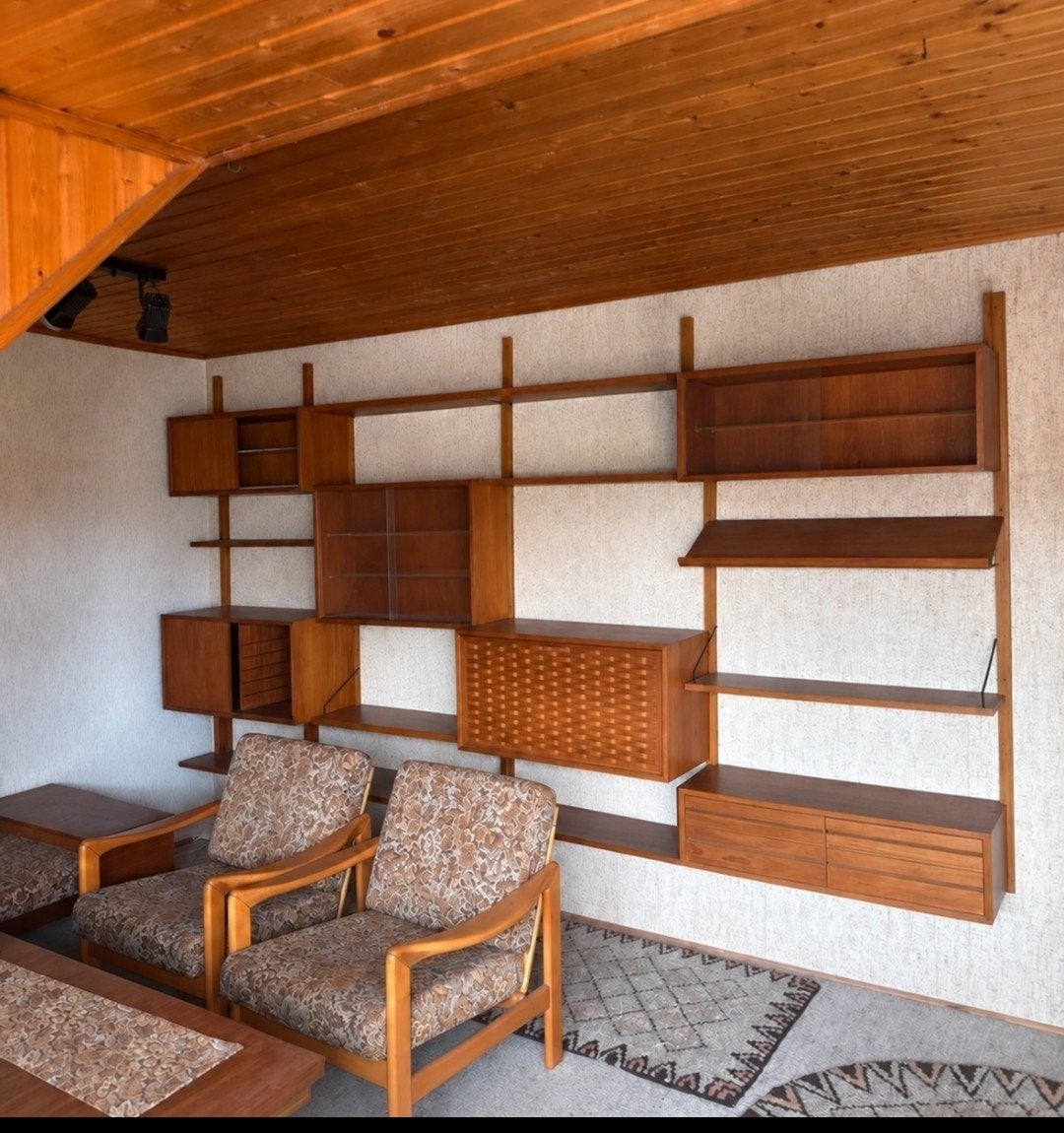 Poul Cadovius wandsysteem – vintage Deens designPoul Cadoviu, Gebruikt, 200 cm of meer, Teakhout, 300 cm of meer