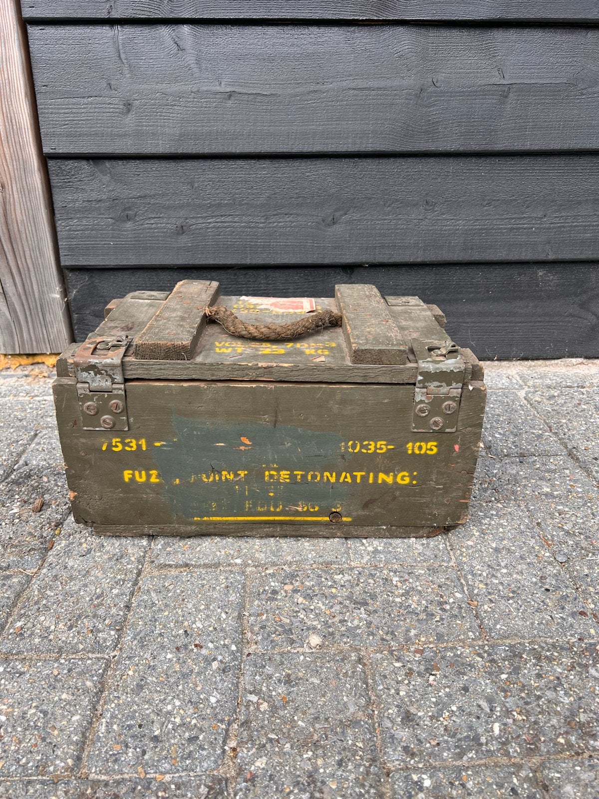 Vintage Militaire Munitiekist - Legergroen Houten Kist, Ophalen, Overige soorten, Overige gebieden, Kist of Geocache