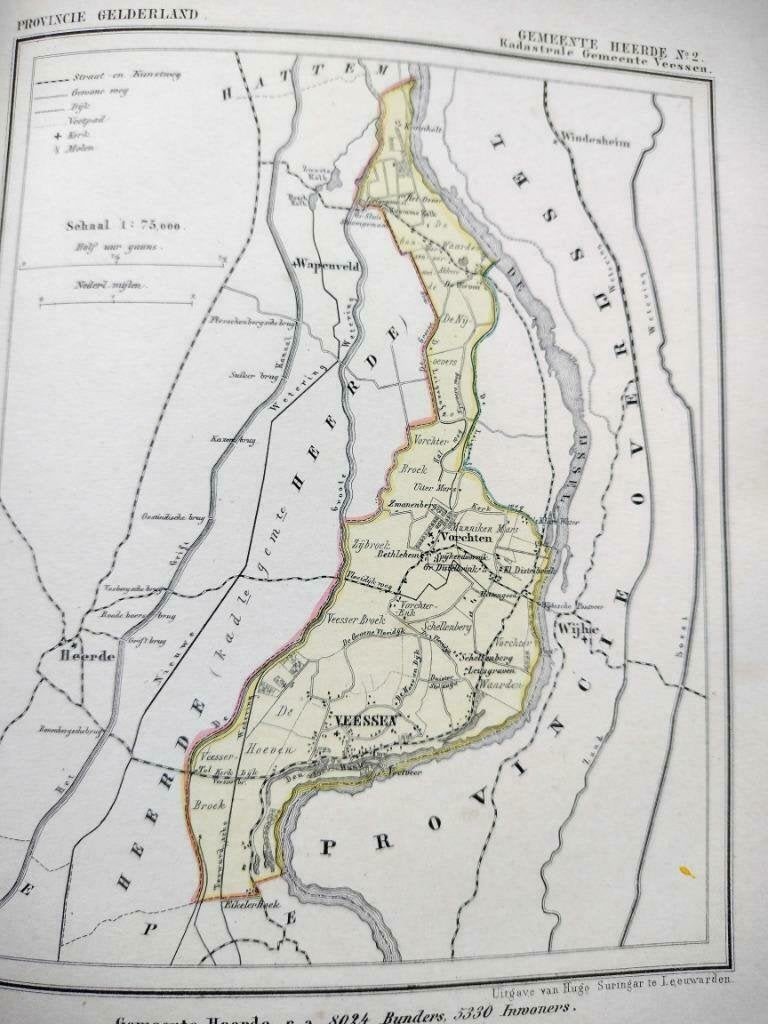 095/ Heerde no 2 /Veessen/ Vorchten Litho 1867 Kuyper GLD, Ophalen of Verzenden