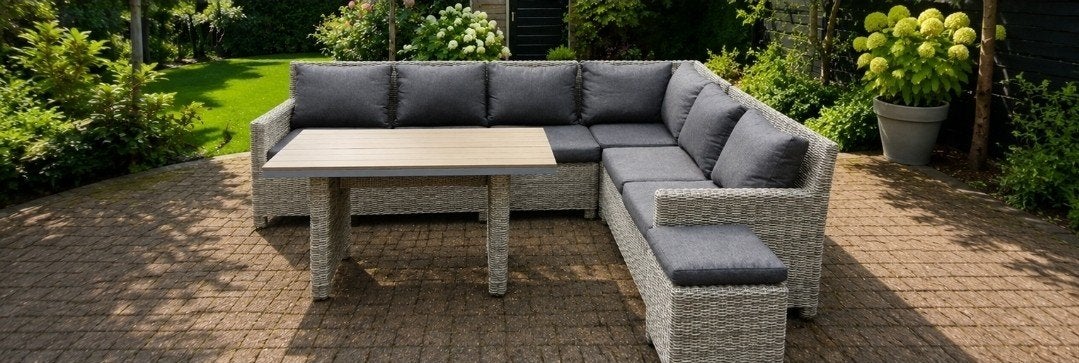 Diningset, Tuin en Terras, Tuinsets en Loungesets, Ophalen, Zo goed als nieuw, Wicker, Bank