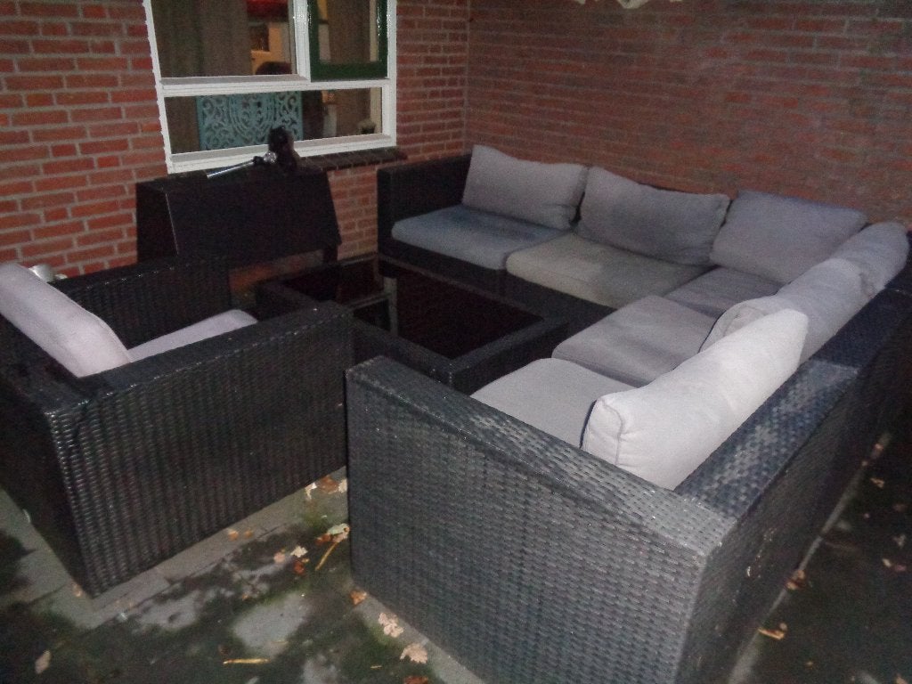 Antraciet grijze tuinset Garden Impressions voor 6 personen, Ophalen, Kunststof, Gebruikt, 6 zitplaatsen