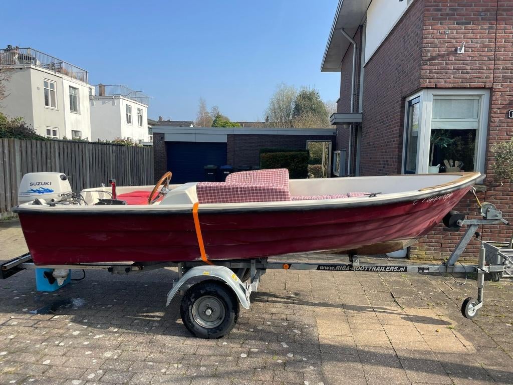 VAARKLAAR! LODEWIJKER 420 + SUZUKI 15PK 4T, Gebruikt, 15 pk, Viertaktmotor, 5 m