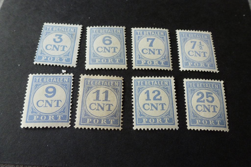 Postzegels - NL 8x oude portzegels 1921-1938 NVPH P69-79, Ophalen of Verzenden, T/m 1940, Postfris