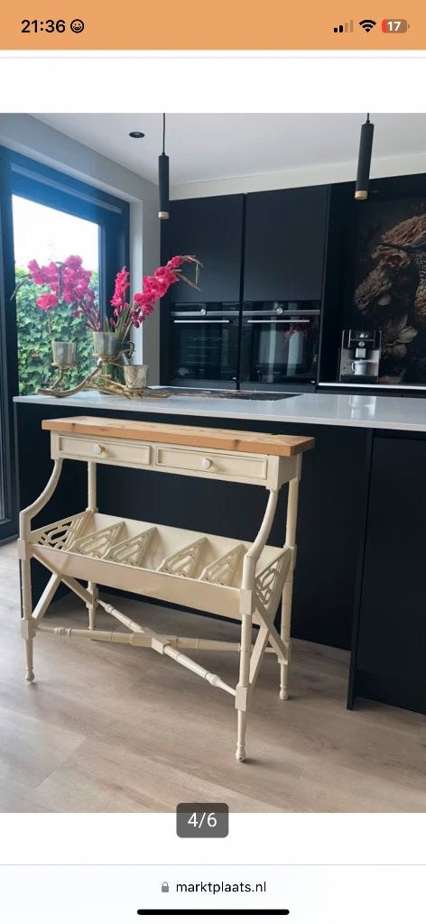 Vintage tafel/sidetables, Ophalen, Zo goed als nieuw, 25 tot 50 cm, Rechthoekig