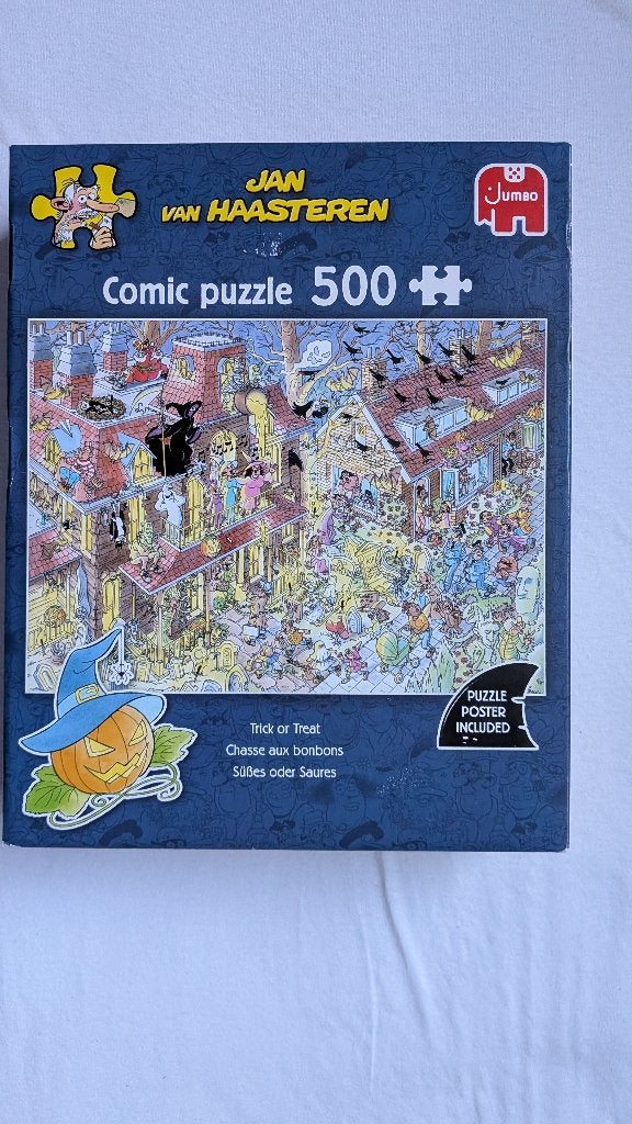 Jan van Haasteren Trick or treat 500 stukjes, Ophalen, 500 t/m 1500 stukjes, Zo goed als nieuw, Legpuzzel