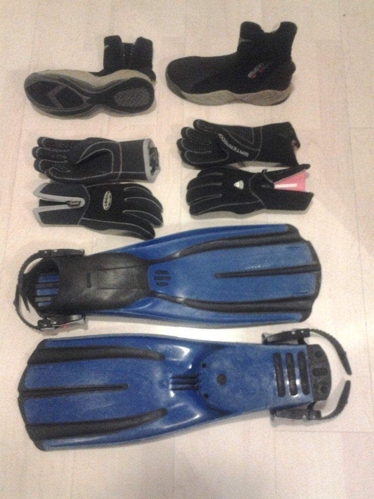 Wetsuit's, Hand-/Schoenen, Vinnen, Lood, Extras, Watersport en Boten, Ophalen, Gebruikt, Duikpak