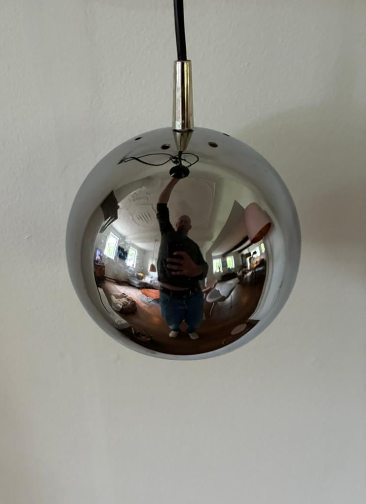 Space age hanglamp spiegel bol eyeball, Ophalen of Verzenden