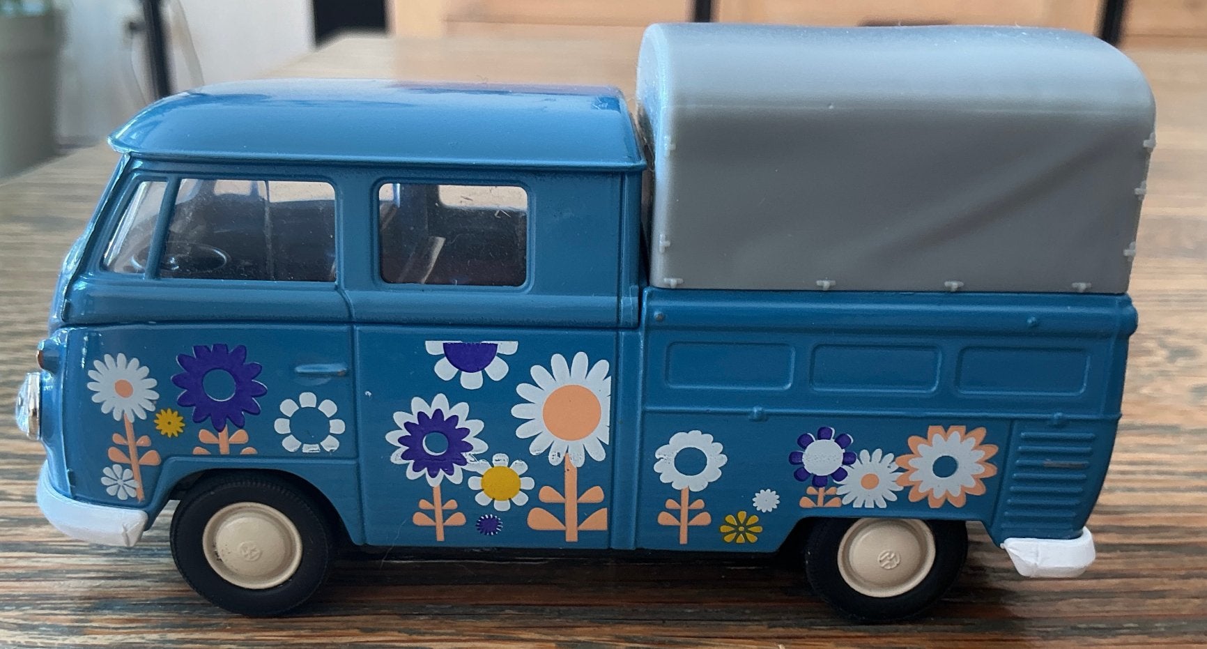 Welly Auto Blauwe Volkswagen T1 kever met huif, Ophalen of Verzenden, Zo goed als nieuw, Bus of Vrachtwagen