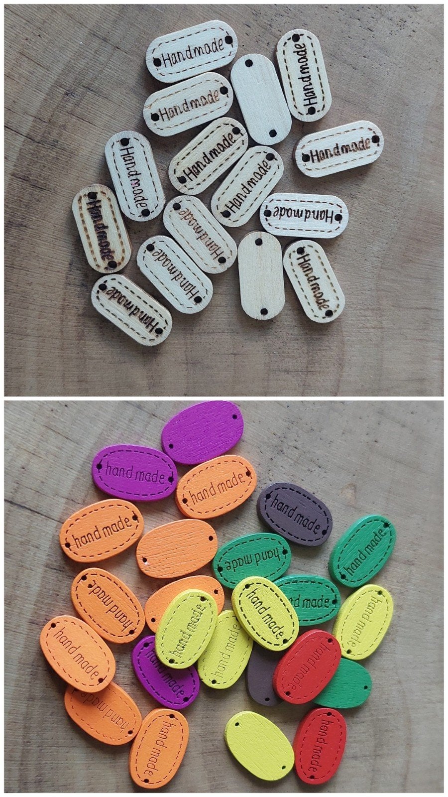 Houten 'Handmade' Labels voor Knutselprojecten haakwerk, Ophalen of Verzenden, Nieuw, Haken, Overige typen