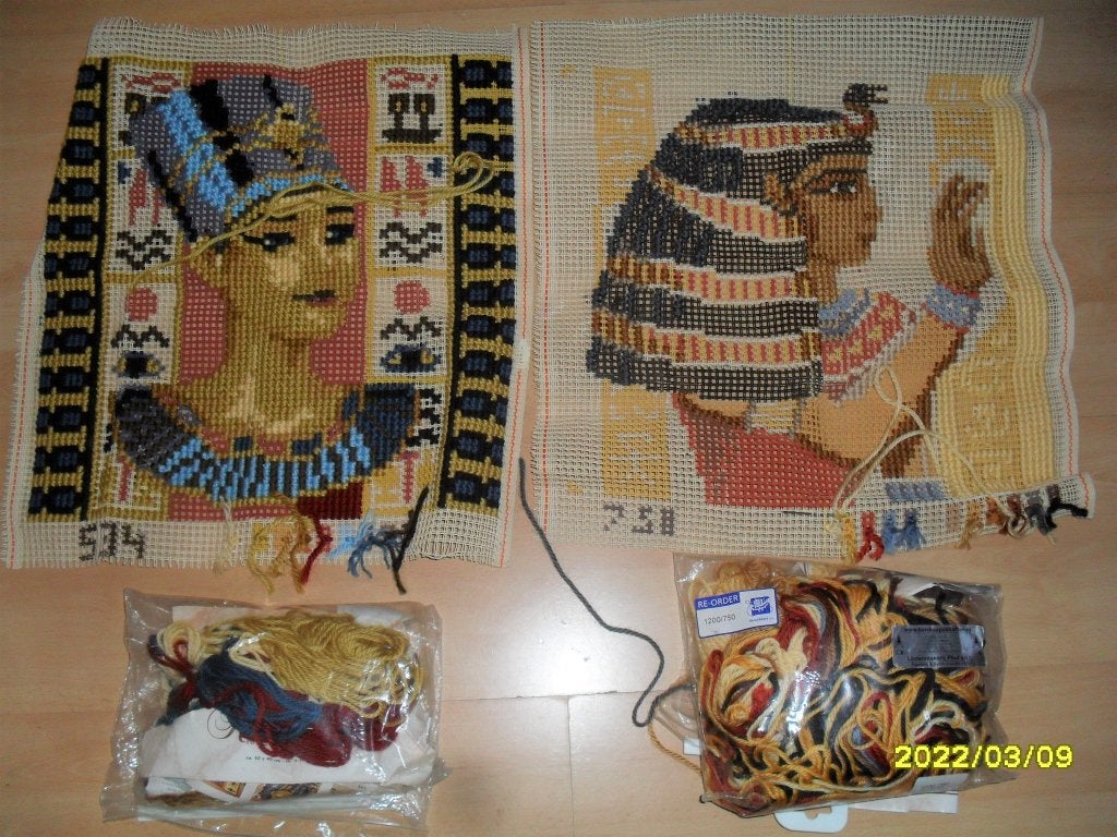 2 Z.G.A.N. complete borduurpakketten Egyptisch. Heb Ook DMC, Ophalen of Verzenden, Zo goed als nieuw, Handborduren, Borduurpakket