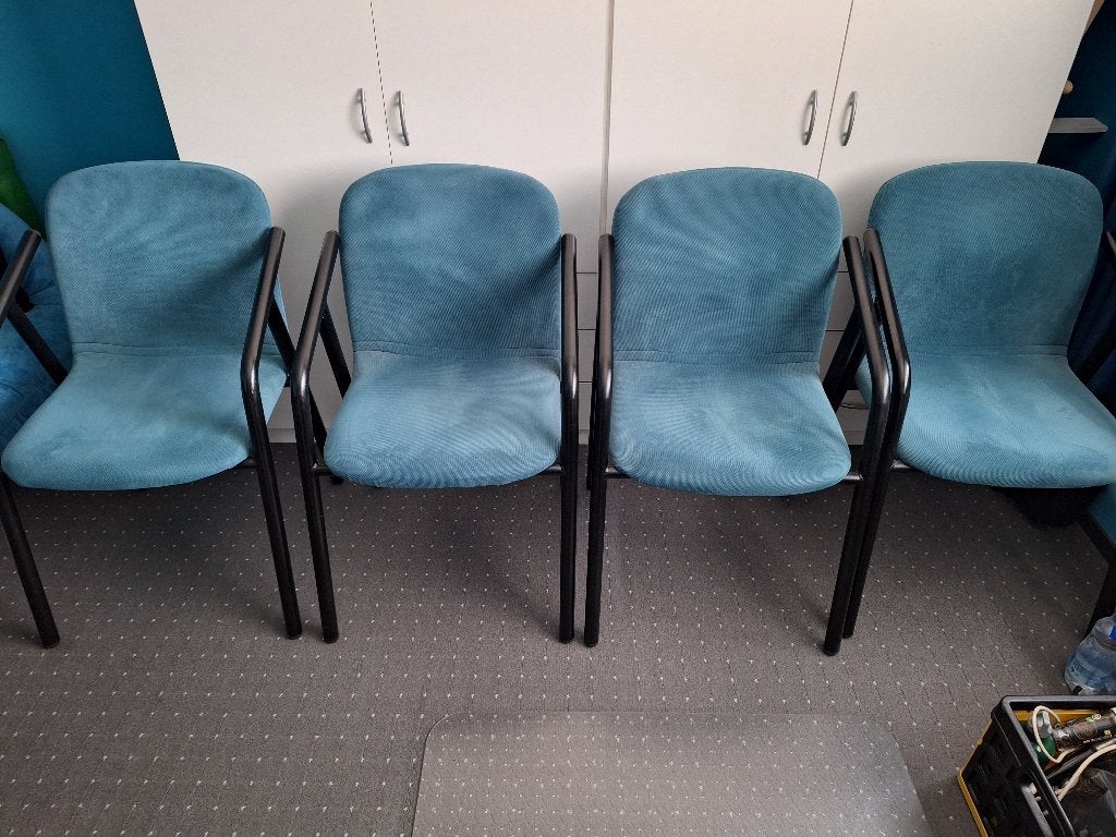 eetkamerstoelen, 4 stuks, petrol/zwart, Ophalen, Gebruikt, Overige kleuren, Stof