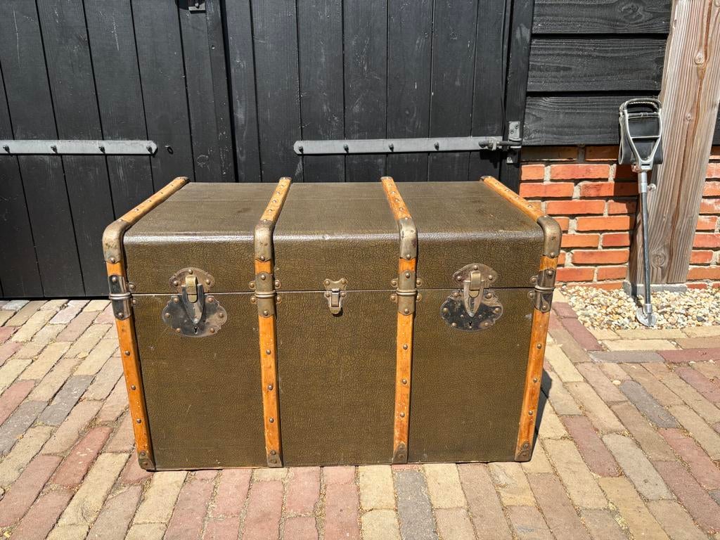 Vintage Franse opbergkist / reiskoffer, Antiek en Kunst, Ophalen