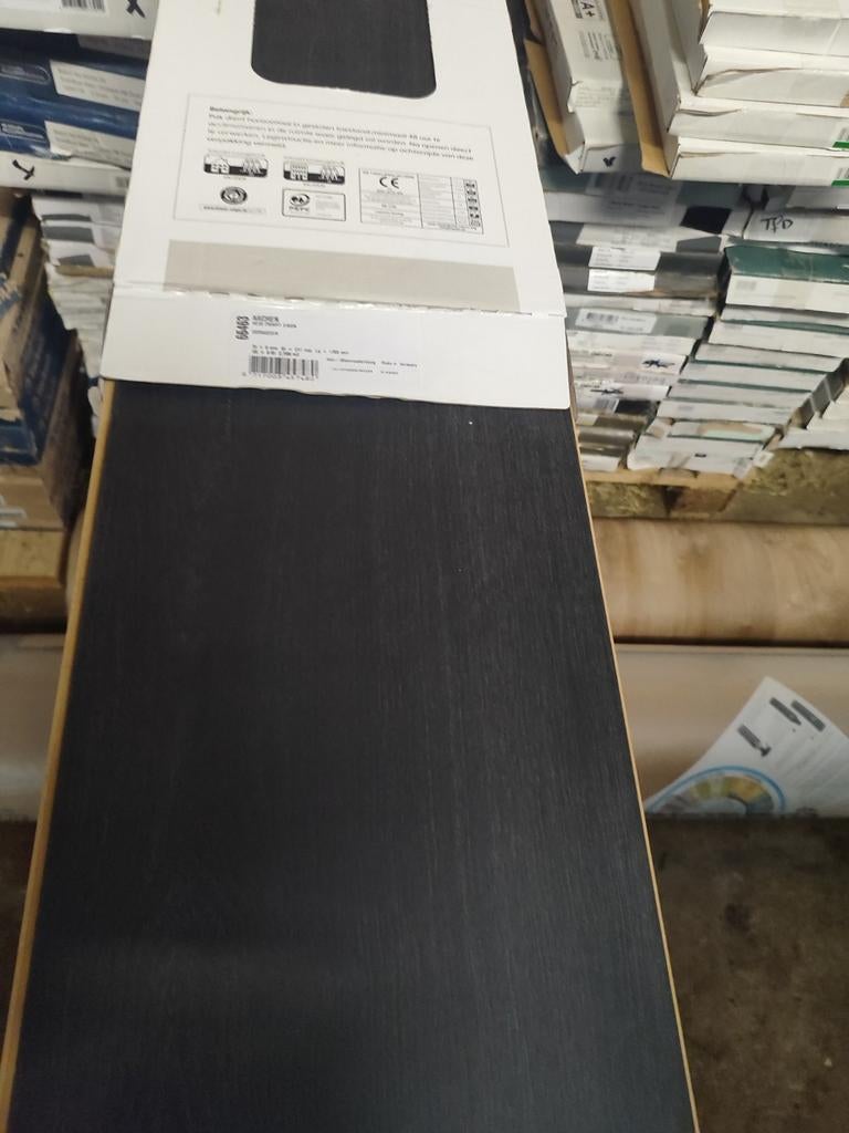 Laminaat vloer Aachen zwart eiken 5.55m2, Ophalen, Zwart, Laminaat