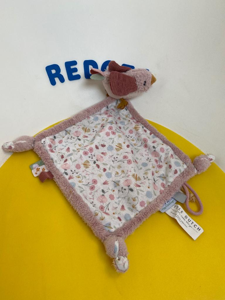 1388 little dutch doekje roze met vogeltje, Kinderen en Baby's, Speelgoed | Knuffels en Pluche, Overige typen, Ophalen of Verzenden