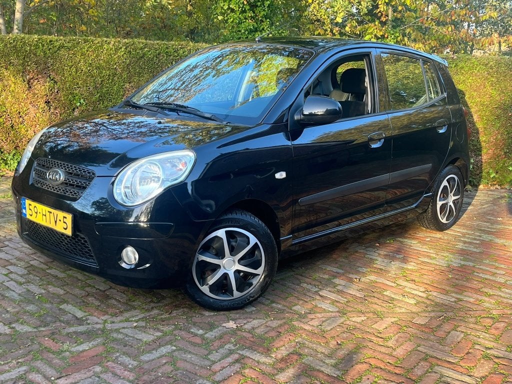 Kia Picanto 1.1 48KW 2009 Zwart, Stof, Zwart, 4 cilinders, Airconditioning