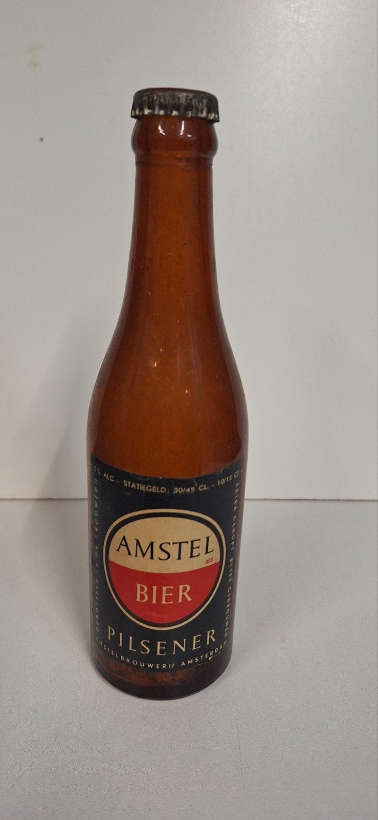 Vintage Amstel Bier Pilsener Flesje met Kroonkurk, Verzenden, Gebruikt