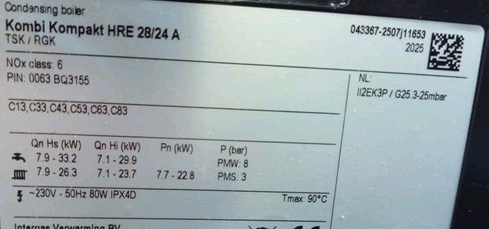 Intergas HRE 28/24 21.02.2026 gemont.+thermostaat+ontluchter, Ophalen