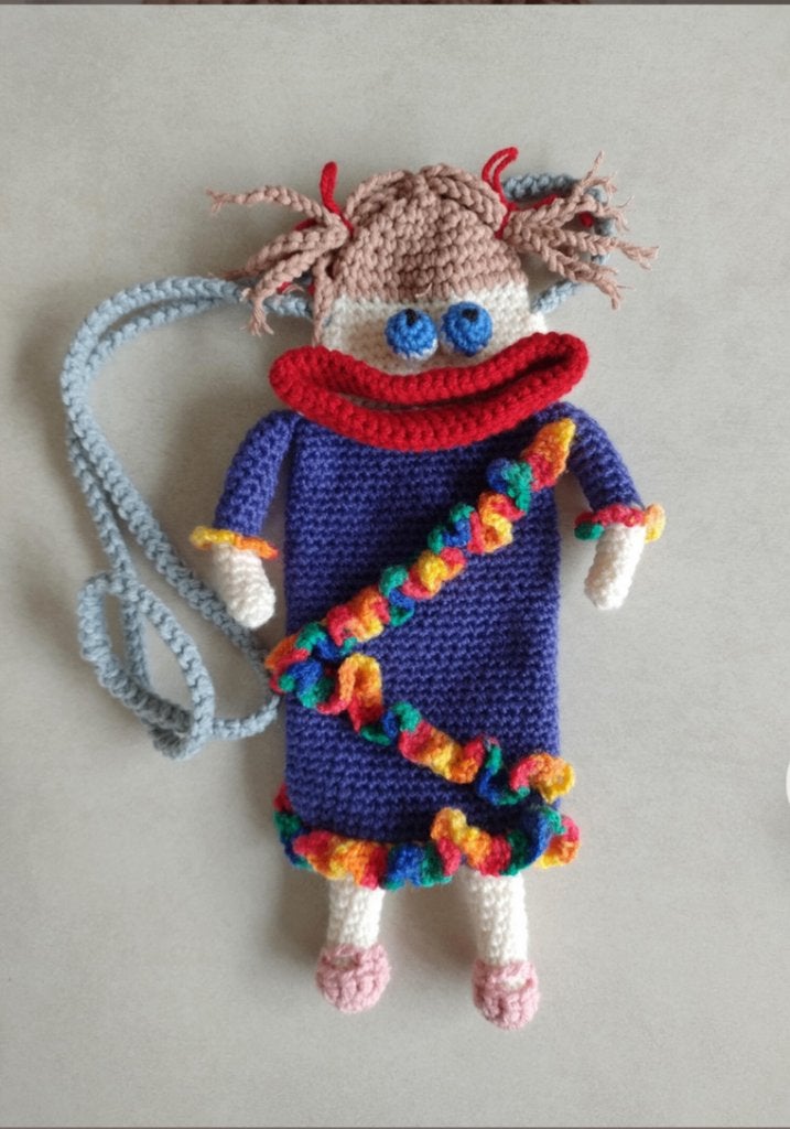 Handgemaakte schoudertas minitas meisje grote mond uniek, Ophalen of Verzenden, Nieuw, Overige kleuren
