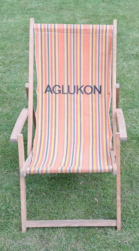 Retro Comfortabele Tuin Ligstoel, Tuin en Terras, Ophalen, Gebruikt, Hout, Inklapbaar