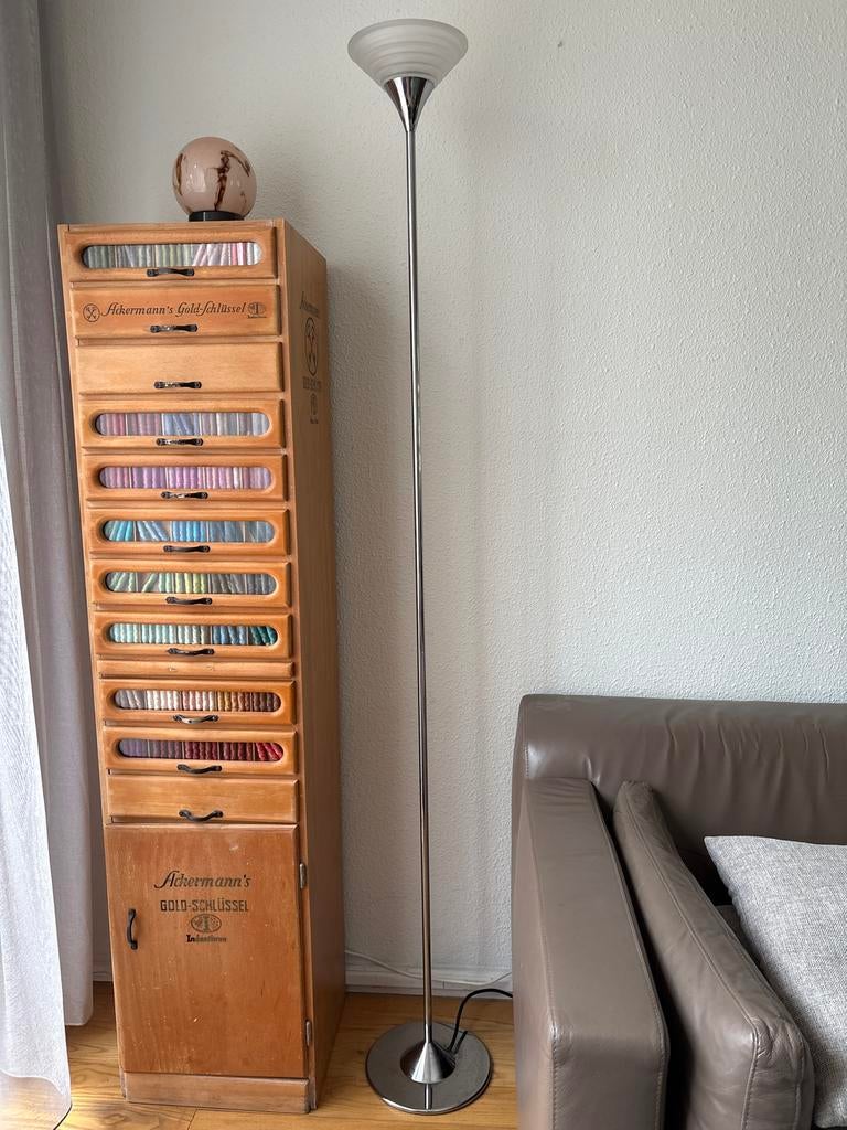 Staande retro lamp, Huis en Inrichting, Lampen | Vloerlampen, Ophalen, Gebruikt, Metaal, 150 tot 200 cm