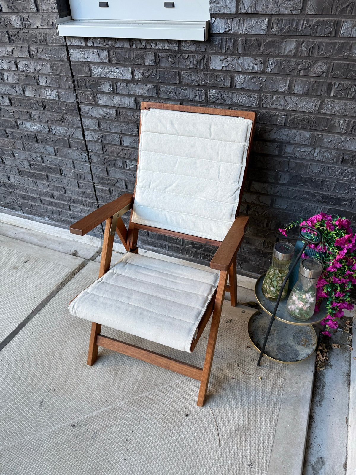 2 Houten inklapbare tuinstoelen, Tuin en Terras, Ophalen, Gebruikt, Hout, Inklapbaar