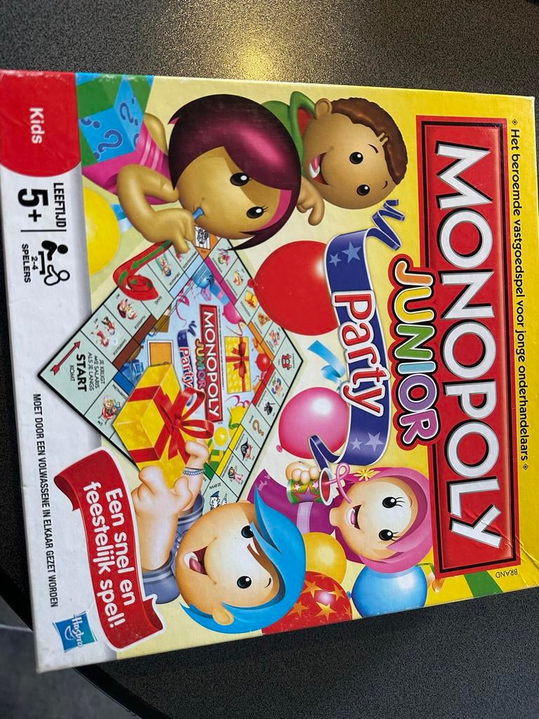 Monopoly Junior Gezelschapsspel - Party Editie, Hobby en Vrije tijd, Gezelschapsspellen | Bordspellen, Drie of vier spelers, Ophalen