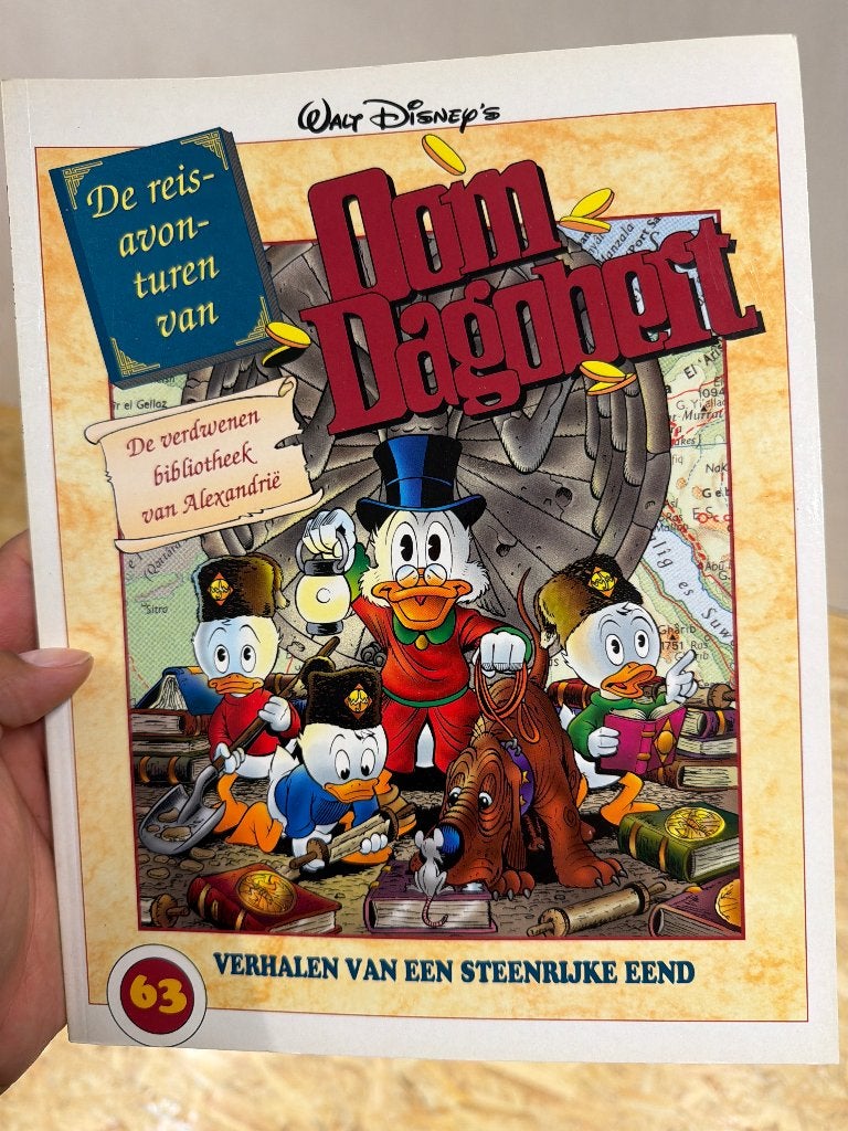 Oom Dagobert 63 - De verdwenen bibliotheek Alexandrie, Eén stripboek, Ophalen of Verzenden, Gelezen