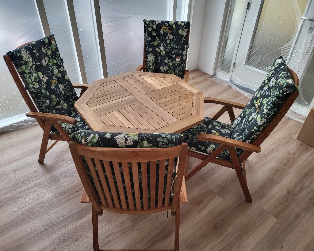 Teak Tuinmeubel Set, Ophalen, 4 zitplaatsen, Teakhout, Zo goed als nieuw