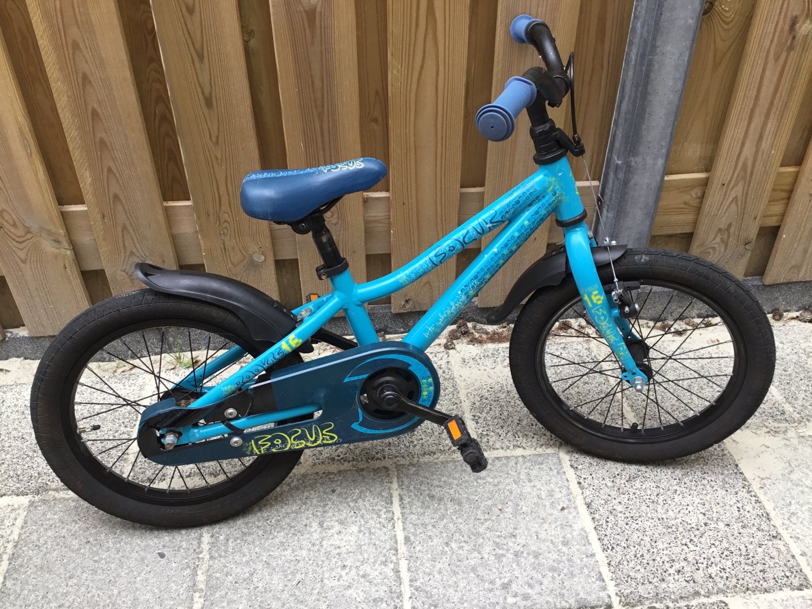 Rookie Focus 16 inch kinderfiets - Blauw, Ophalen, Gebruikt, Terugtraprem, 16 tot 20 inch
