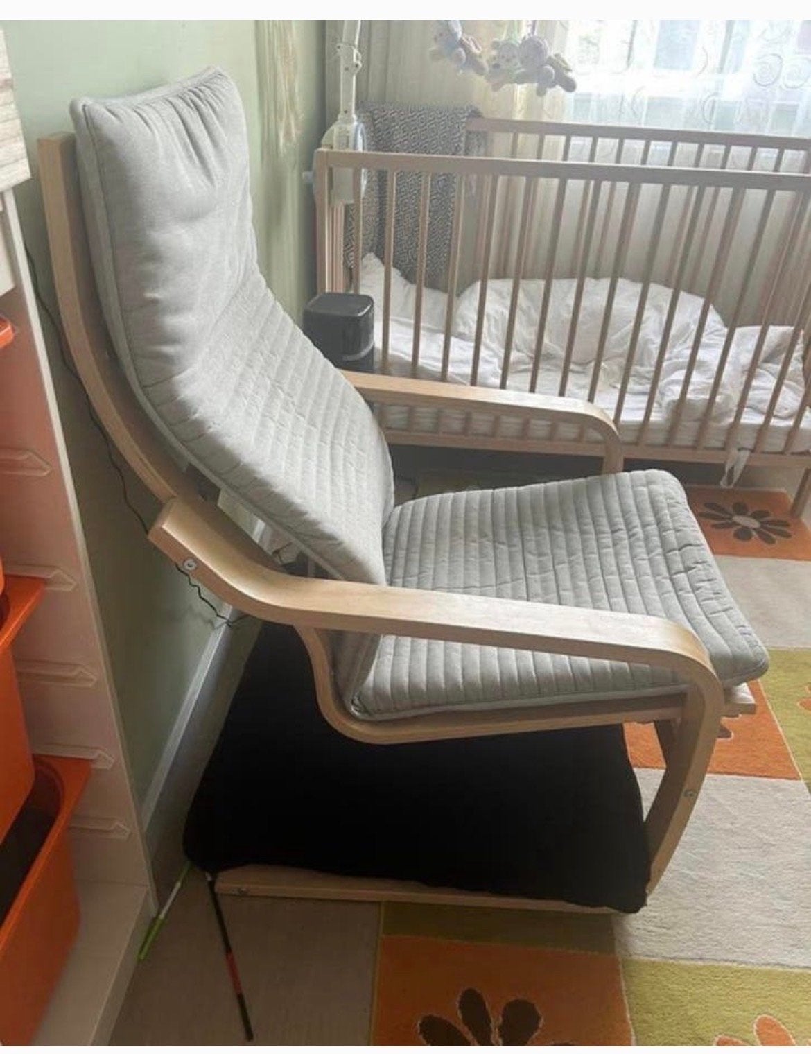 IKEA schommelstoel, Huis en Inrichting, Fauteuils, Gebruikt, Hout, 50 tot 75 cm, 75 tot 100 cm, Ophalen of Verzenden