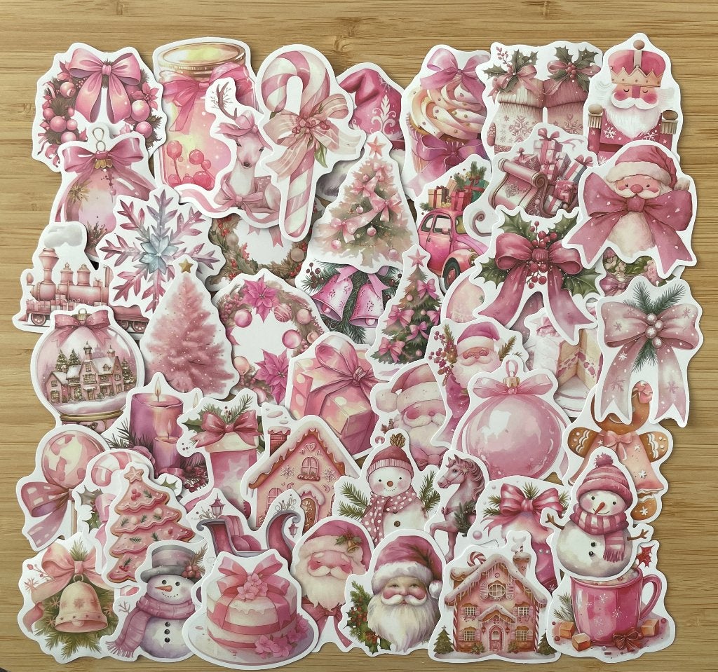 Roze winter, kerst Stickers, Verzenden, Nieuw, Meerdere stickers