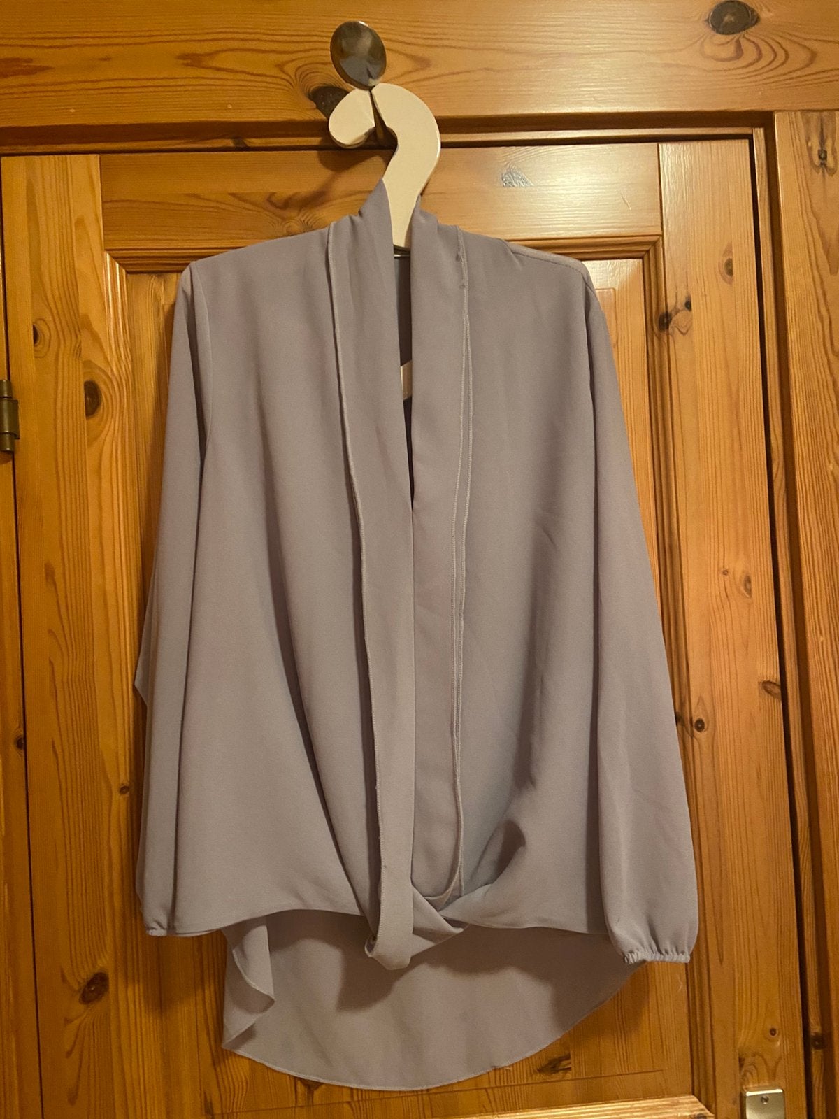 Blouse grijs nostalgia lange mouw oto 59 lengte 63/78, Kleding | Dames, Ophalen of Verzenden, Zo goed als nieuw, Maat 42/44 (L)