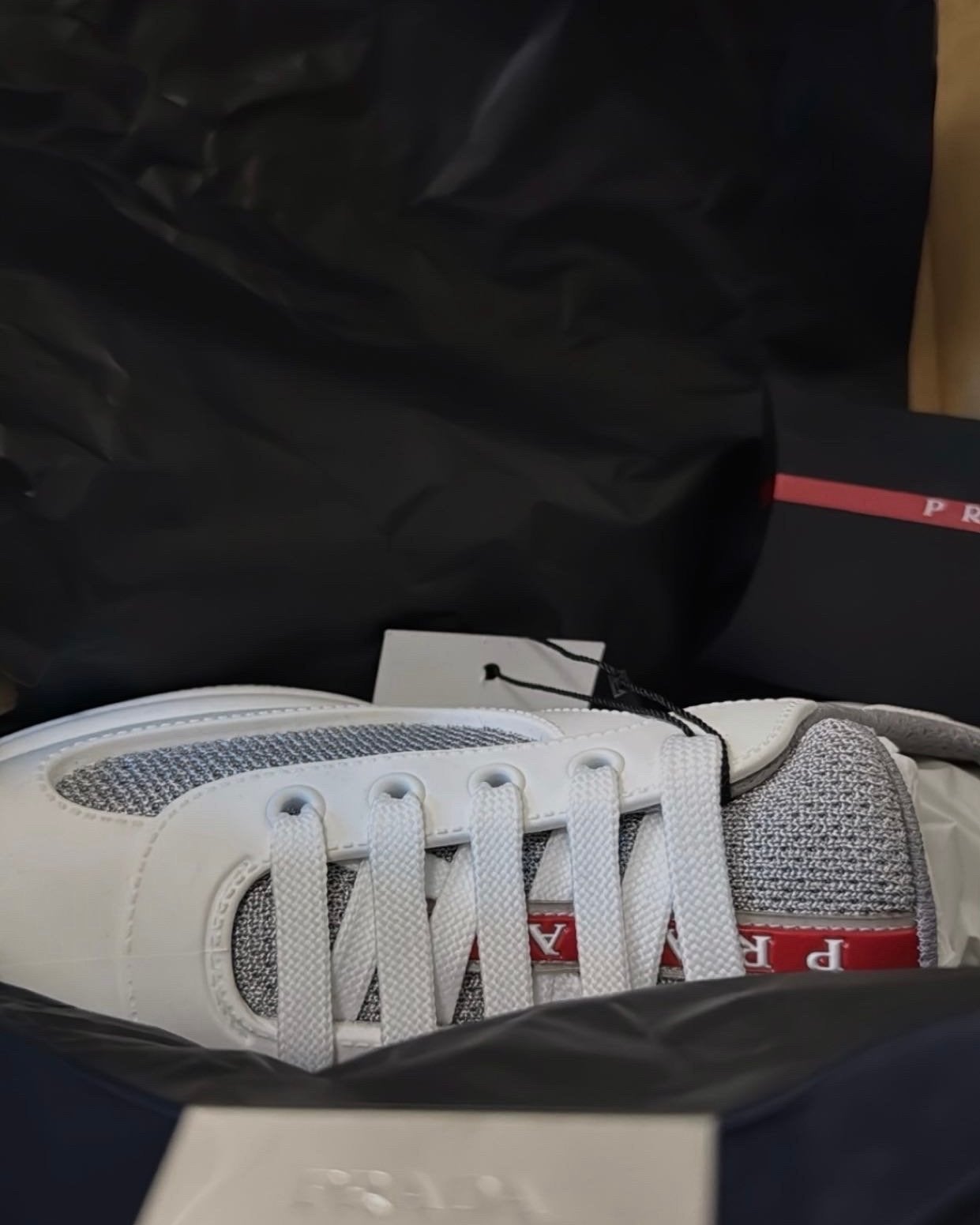 Prada America's Cup - white soft rubber | 36, Verzenden, Zo goed als nieuw, Wit, Sneakers of Gympen