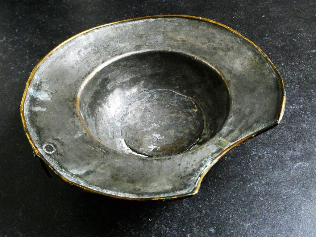Messing scheerbekken aderlatenbekken vertind scheerkom, Antiek en Kunst, Ophalen of Verzenden, Koper
