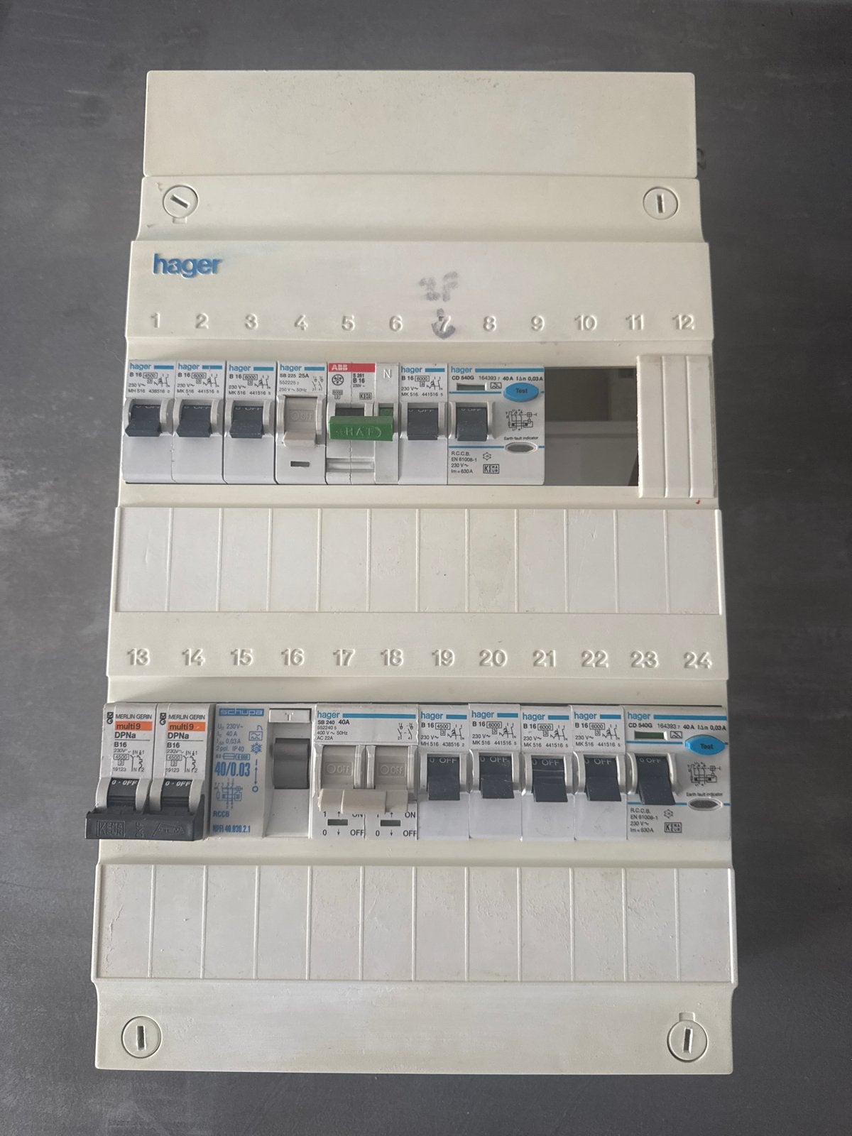 Hager Groepenkast met diverse automaten en aardlekschakelaar, Ophalen of Verzenden, Gebruikt, Overige typen