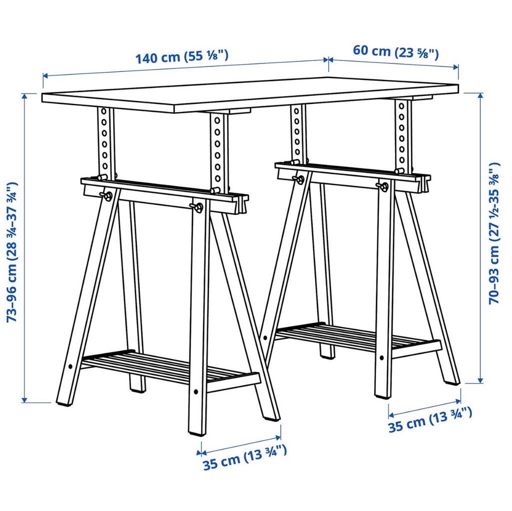 IKEA bureau, Ophalen, Scandinavisch, Spaanplaat of MDF, In hoogte verstelbaar