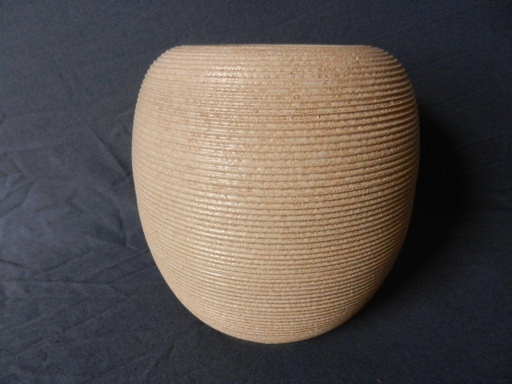 Bolvormige geribde plateel vaas Kon. Zuid Holland Gouda h 17, Antiek en Kunst, Antiek | Keramiek en Aardewerk, Ophalen of Verzenden