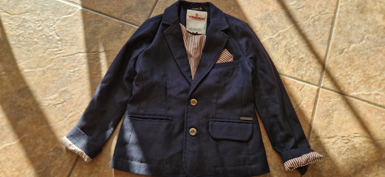 Vingino blazer, blauw. maat 116, Kinderen en Baby's, Ophalen of Verzenden, Zo goed als nieuw, Vingino, Jongen