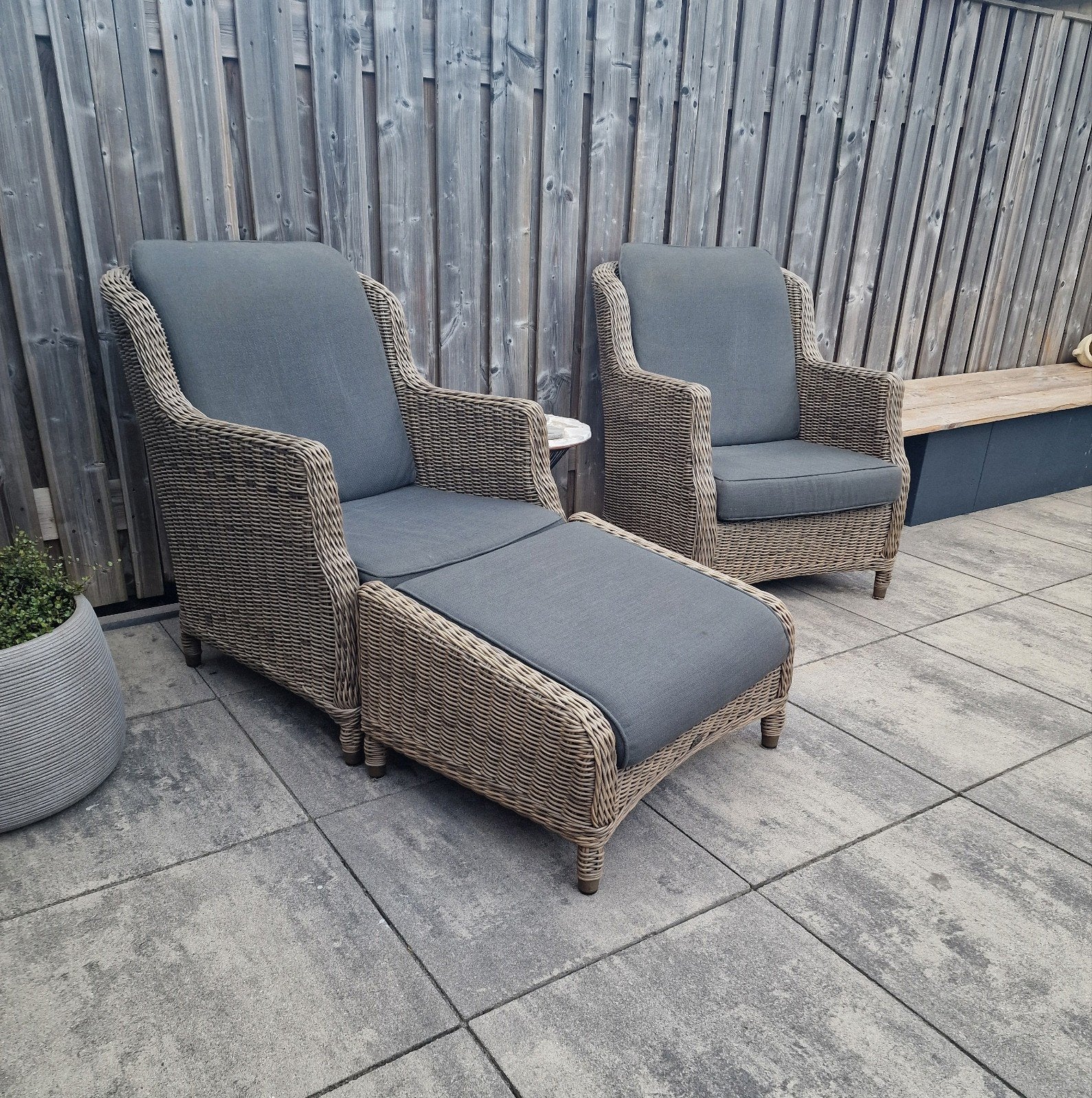 4 seasons outdoor loungestoelen 4 stuks, Ophalen, Zo goed als nieuw, Wicker