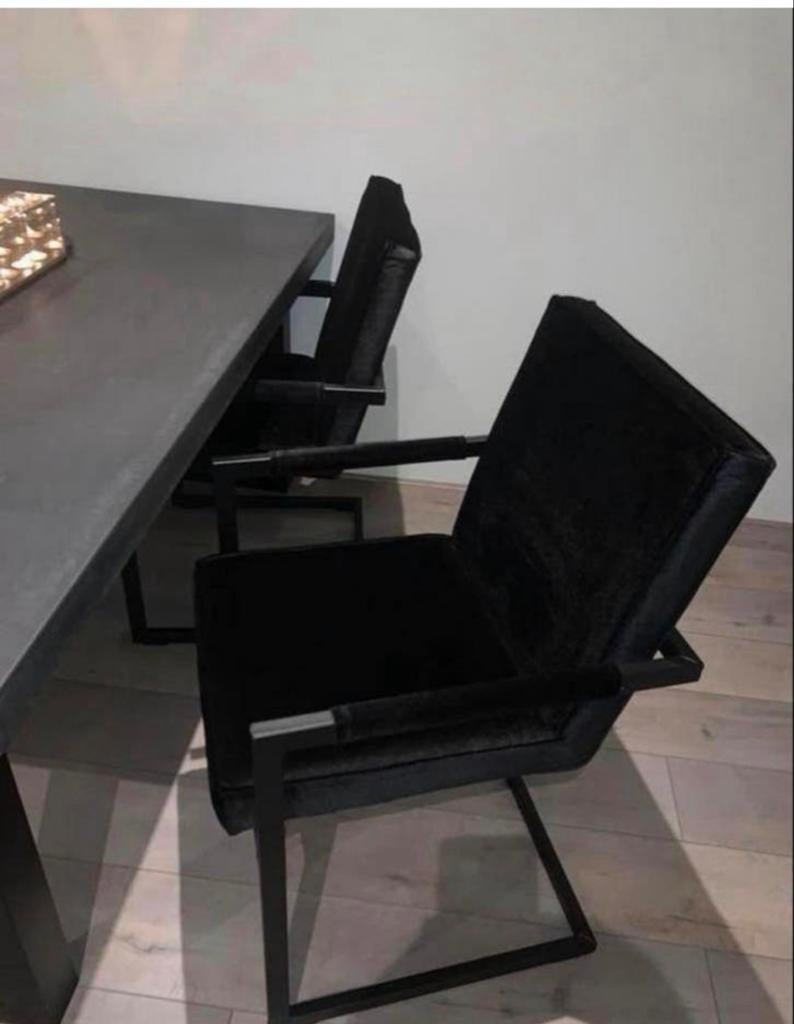 4 velvet eetkamerstoelen van Zitmaxx, Ophalen, Zwart